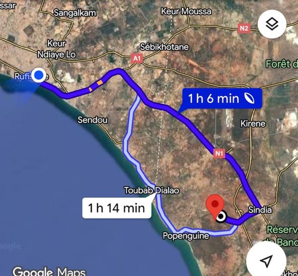 Terrain industriel de 100 hectares vers Sindia-Mbour