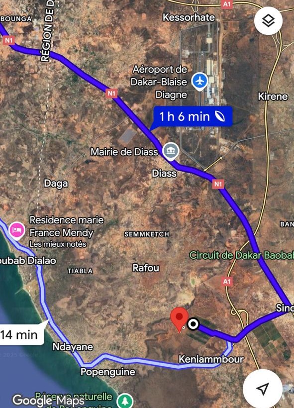 Terrain industriel de 100 hectares vers Sindia-Mbour